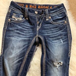 Rock revivals distressed skinny jeans size 25